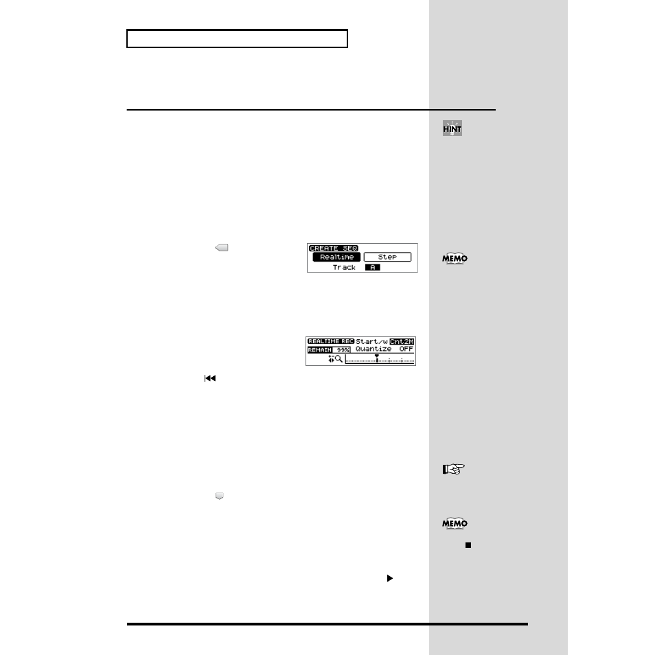 Realtime recording | Roland CDX-1 User Manual | Page 90 / 252