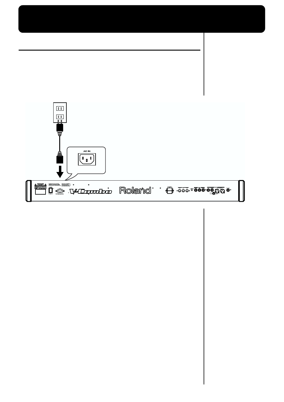 Before you begin playing, Connecting the power cord, P. 16) | Connecting the power cord 1 | Roland VR-760 User Manual | Page 16 / 120