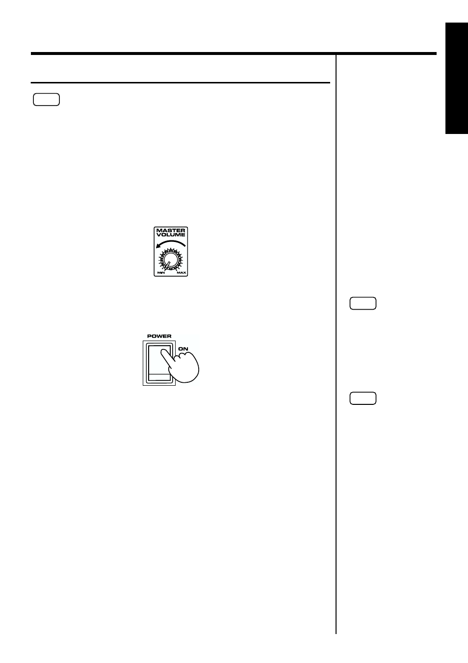 Turning the power on and off, Turning on the power, Turning off the power | Turning on the power turning off the power, Switch turns the power on/off (p. 19) | Roland VR-760 User Manual | Page 19 / 120
