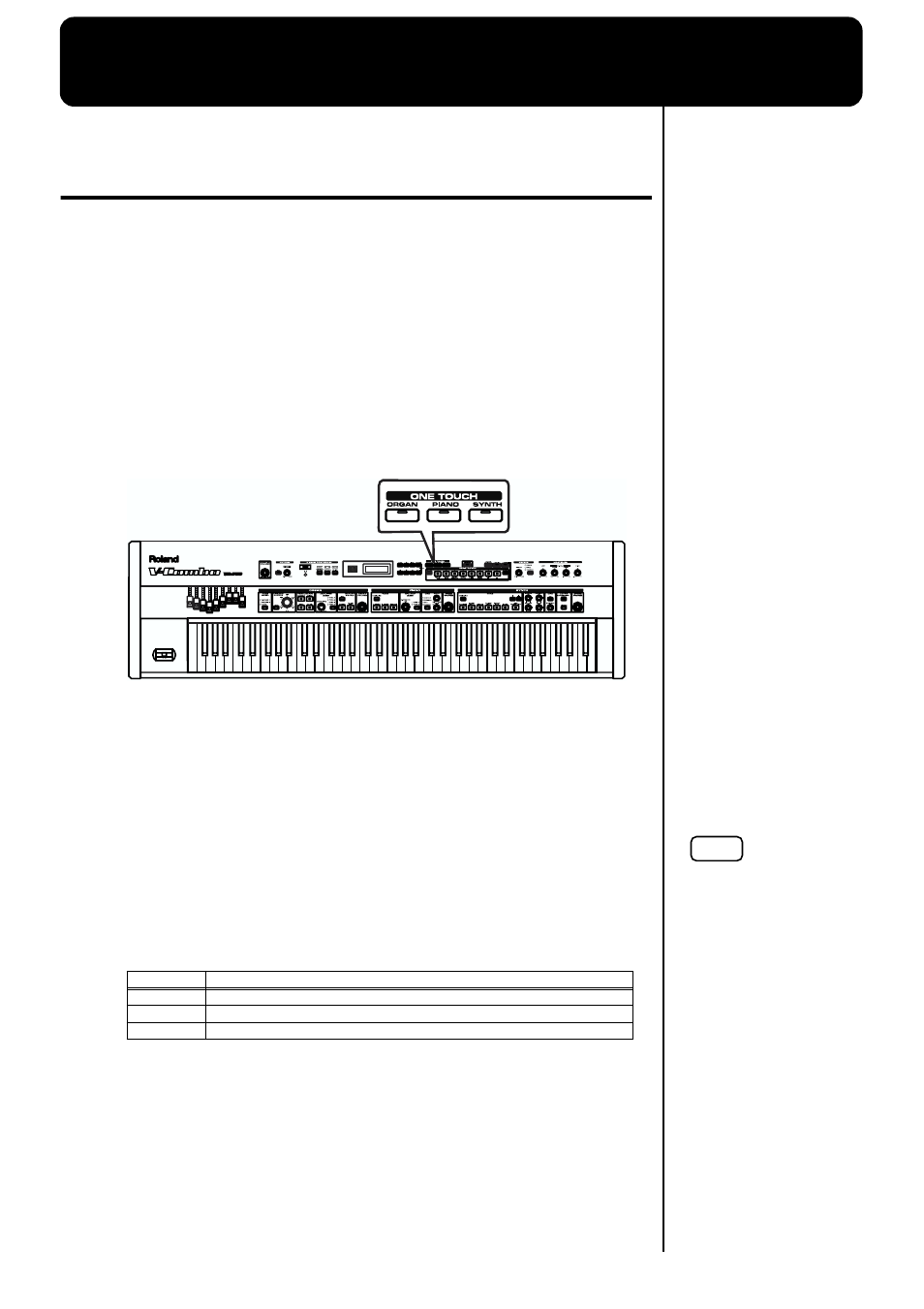Performing with the keyboard, Button (p. 28) | Roland VR-760 User Manual | Page 28 / 120