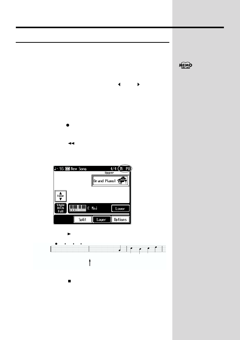 Recording songs starting with pickups | Roland KF-90 User Manual | Page 104 / 196