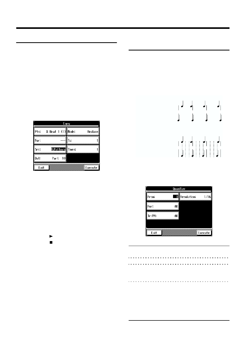 Copying a rhythm pattern, Correcting timing discrepancies, In a recorded performance (p. 126) | 126 chapter 6 editing functions | Roland KF-90 User Manual | Page 126 / 196