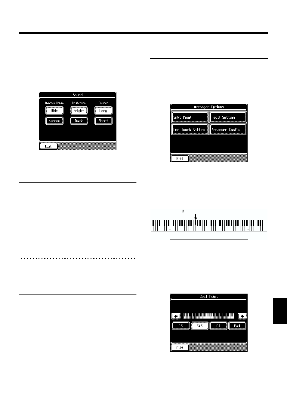 Fine adjustment of the piano tone, Changing the settings for automatic accompaniment, Changing the keyboard’s split point | Changing the keyboard’s split point” (p. 145), 145 chapter 8 changing various settings | Roland KF-90 User Manual | Page 145 / 196