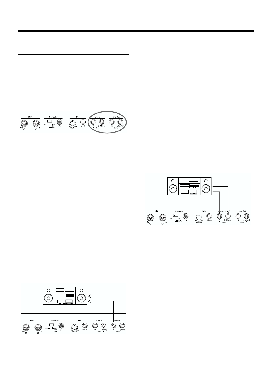 Connecting to audio equipment, Connectors, Making the connections | P. 160), Connecting audio equipment | Roland KF-90 User Manual | Page 160 / 196