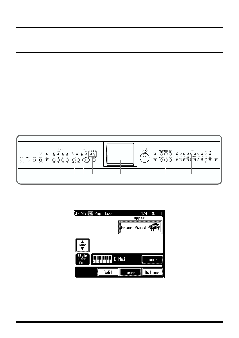 Let’s try playing, “little brown jug, Accompaniment (p. 30, p. 70), Selects a internal music style (p. 30, p. 70) | Roland KF-90 User Manual | Page 30 / 196