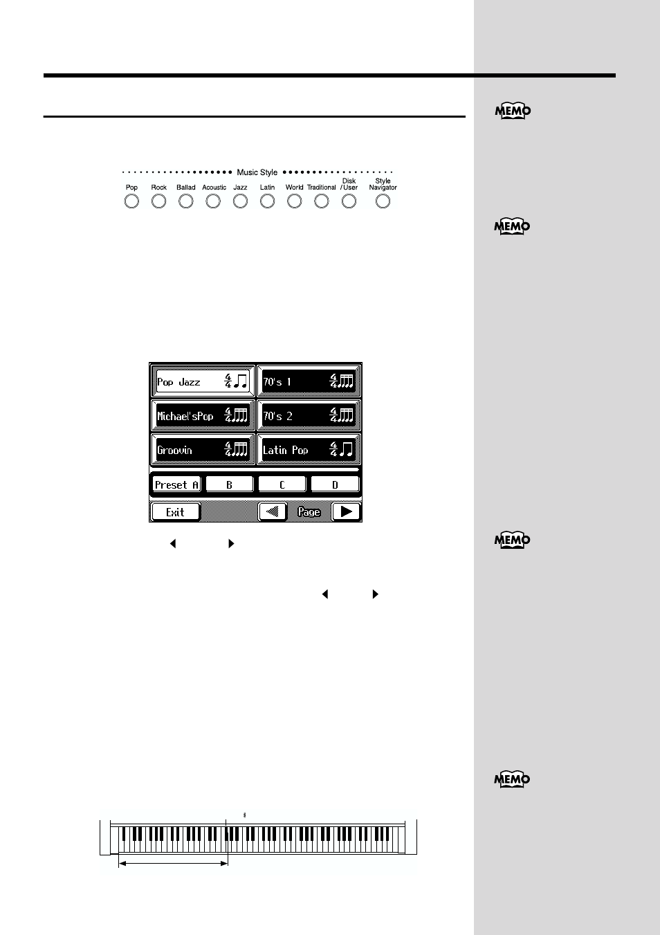 Choosing a music style | Roland KF-90 User Manual | Page 70 / 196