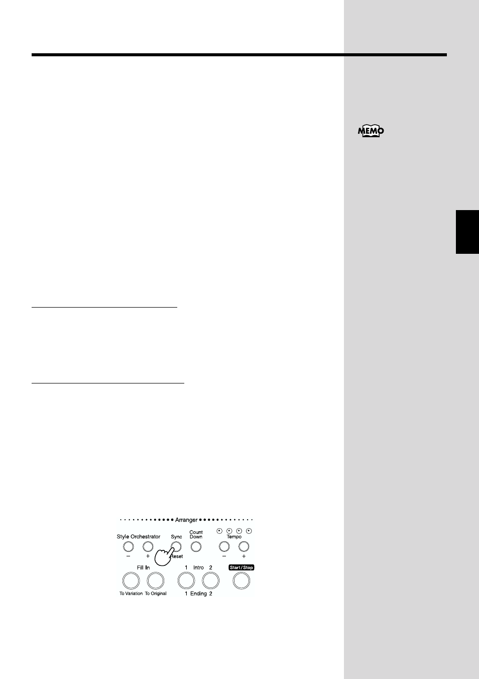 Starting at the press of a button, Stopping automatic accompaniment, P. 75) | Starts and stops automatic accompaniment (p. 75) | Roland KF-90 User Manual | Page 75 / 196