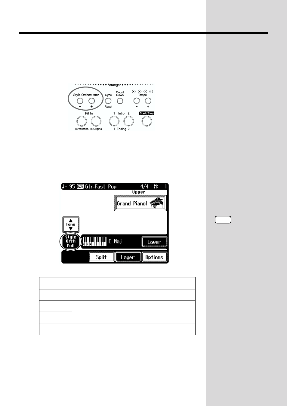 Changing the arrangement of the accompaniment, Accompaniment (p. 78), P. 78), and the like change | Roland KF-90 User Manual | Page 78 / 196