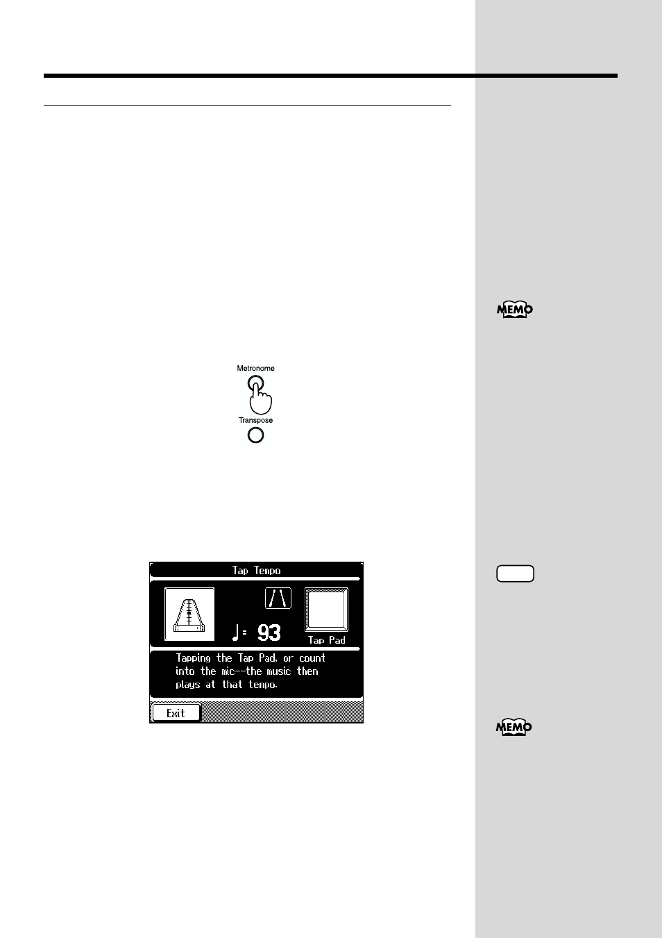 Determining the tempo using the selected interval | Roland KF-90 User Manual | Page 86 / 196