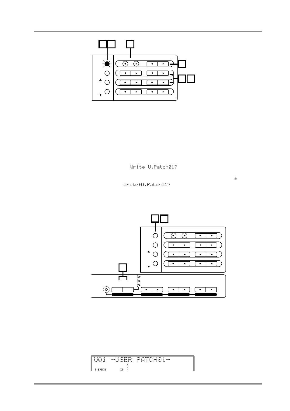 User patch01, Saving a user patch, Simultaneously press [user inst] and [select | If you wish to store the settings, press [all | Roland SC-88 Pro User Manual | Page 103 / 216