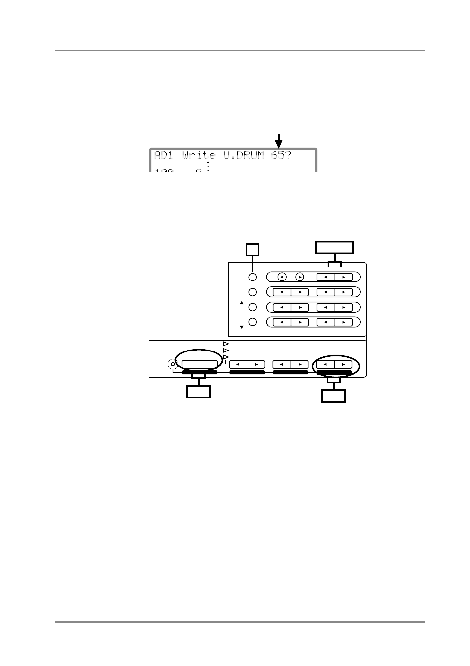 Write u.drum 65, Storing an entire drum set (procedure 2) | Roland SC-88 Pro User Manual | Page 107 / 216