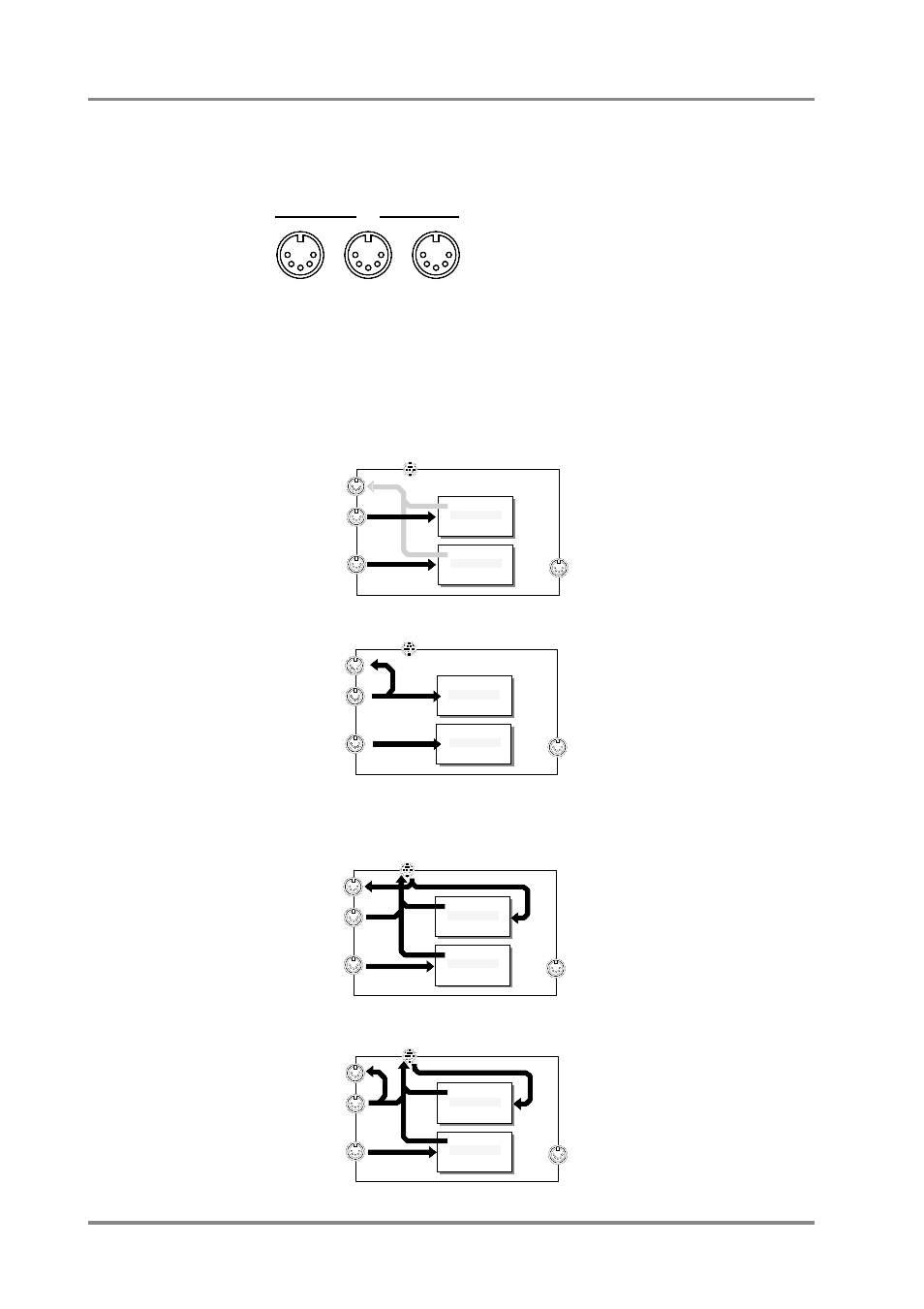 Out/thru (midi out/thru select) out/thru, Chapter 7. midi and the unit, When the computer switch is set to midi | Roland SC-88 Pro User Manual | Page 138 / 216