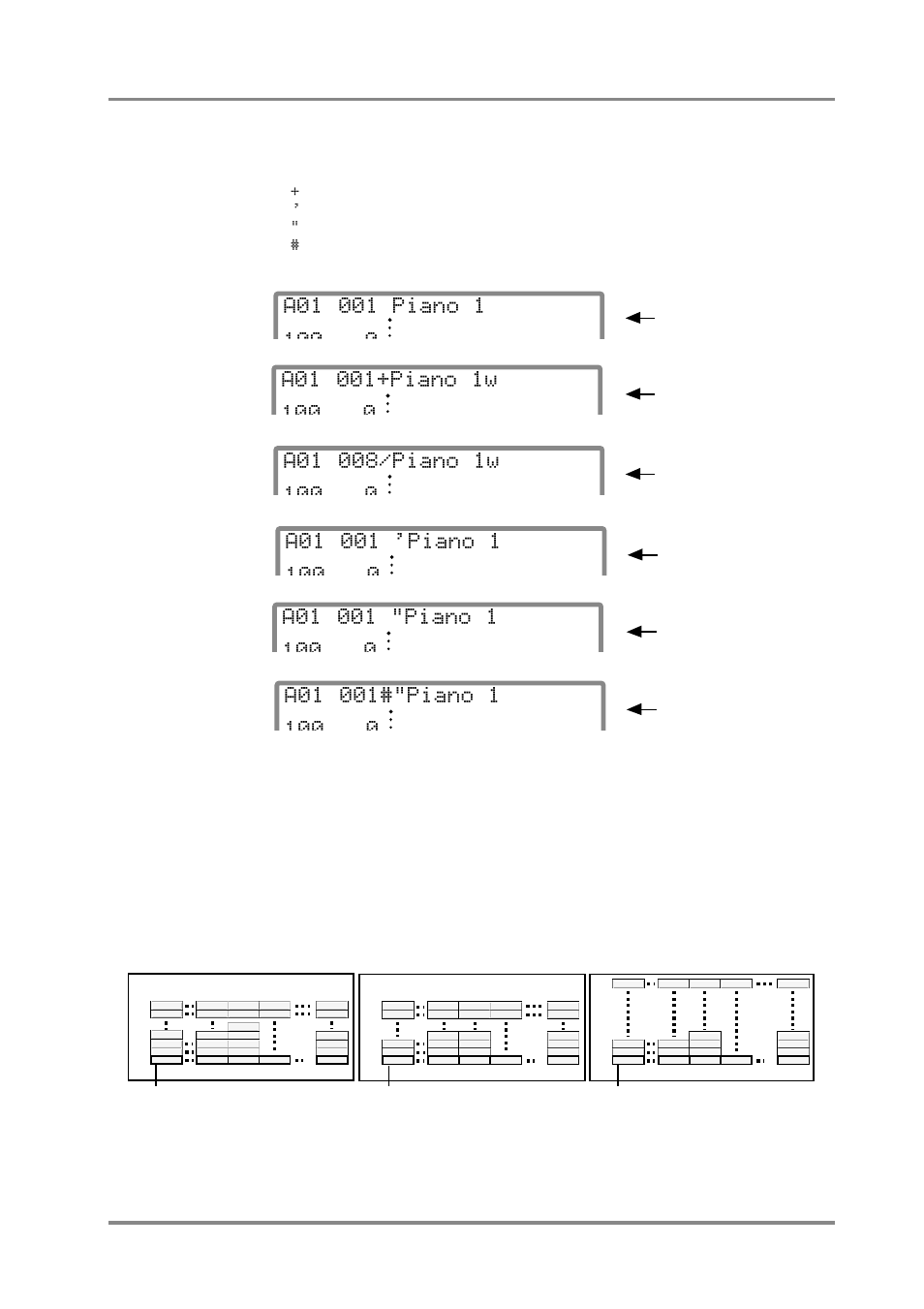 001 piano 1, 001+piano 1w, 008/piano 1w | 001 