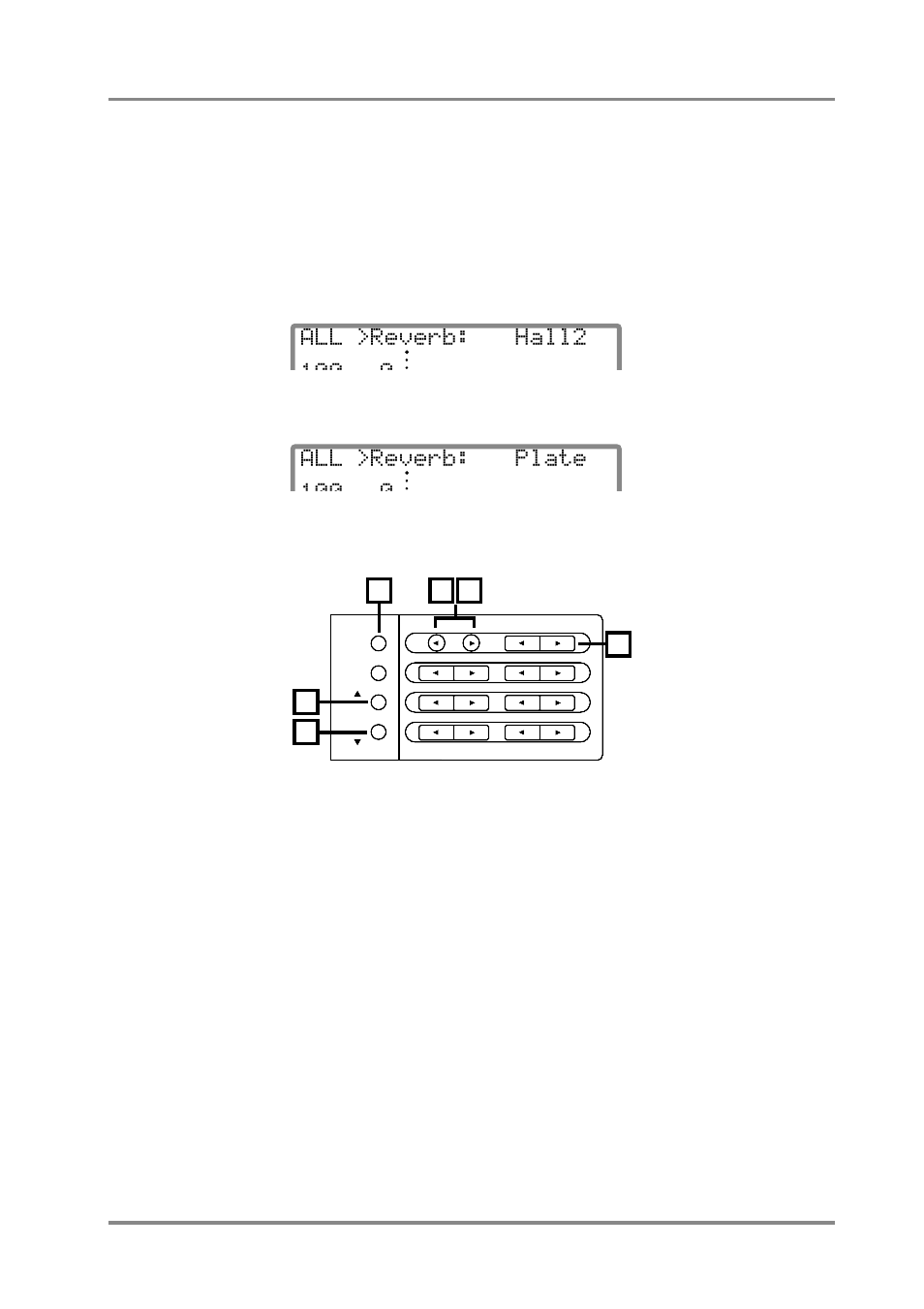 All 100 0, Reverb: hall2, Reverb: plate | Setting reverb/chorus/delay parameters | Roland SC-88 Pro User Manual | Page 53 / 216