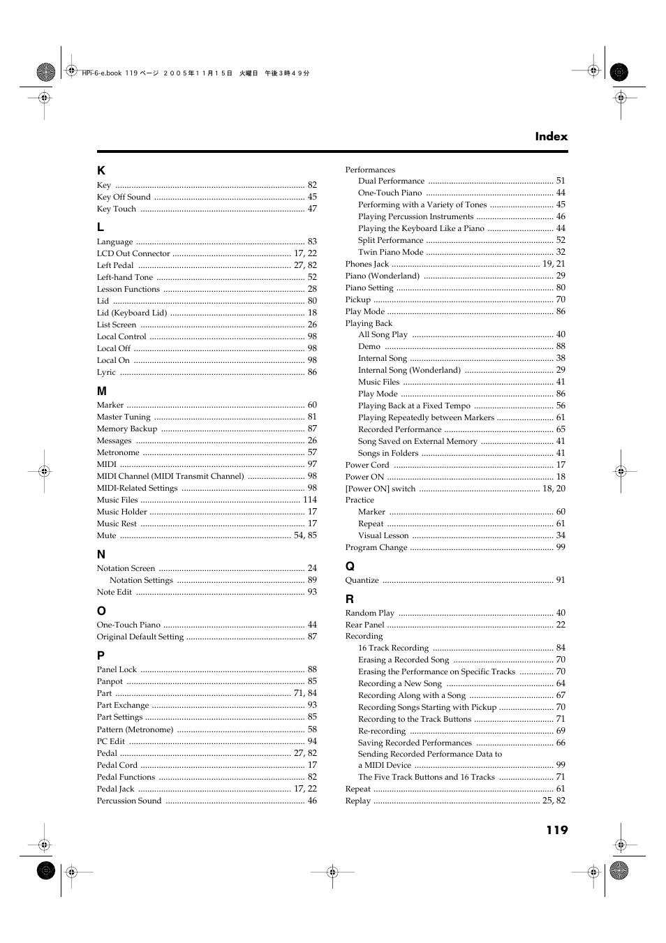 Roland HPi-6 User Manual | Page 119 / 124