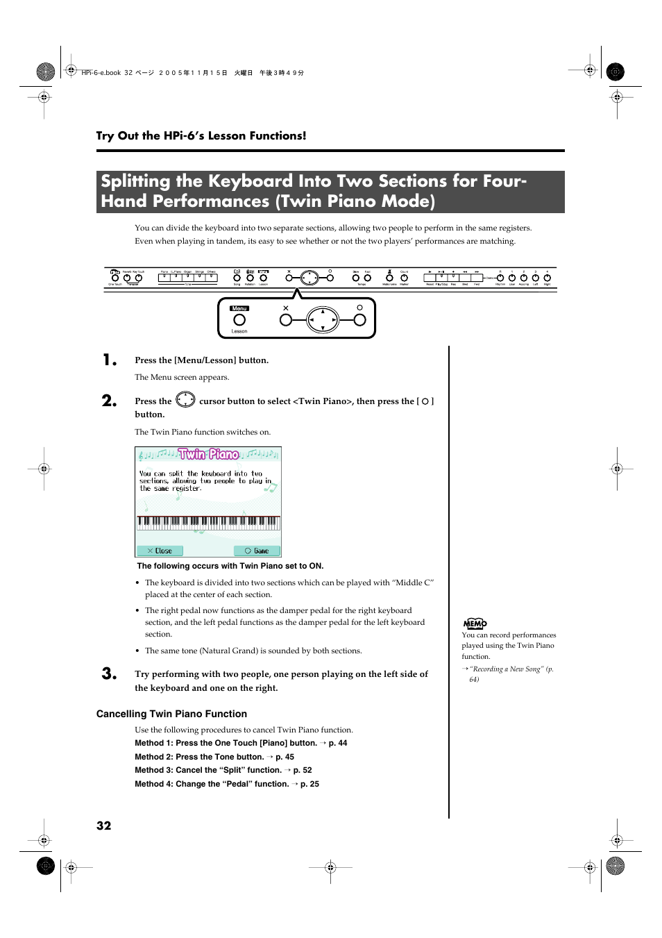 Roland HPi-6 User Manual | Page 32 / 124