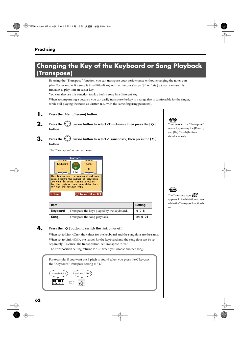 Roland HPi-6 User Manual | Page 62 / 124