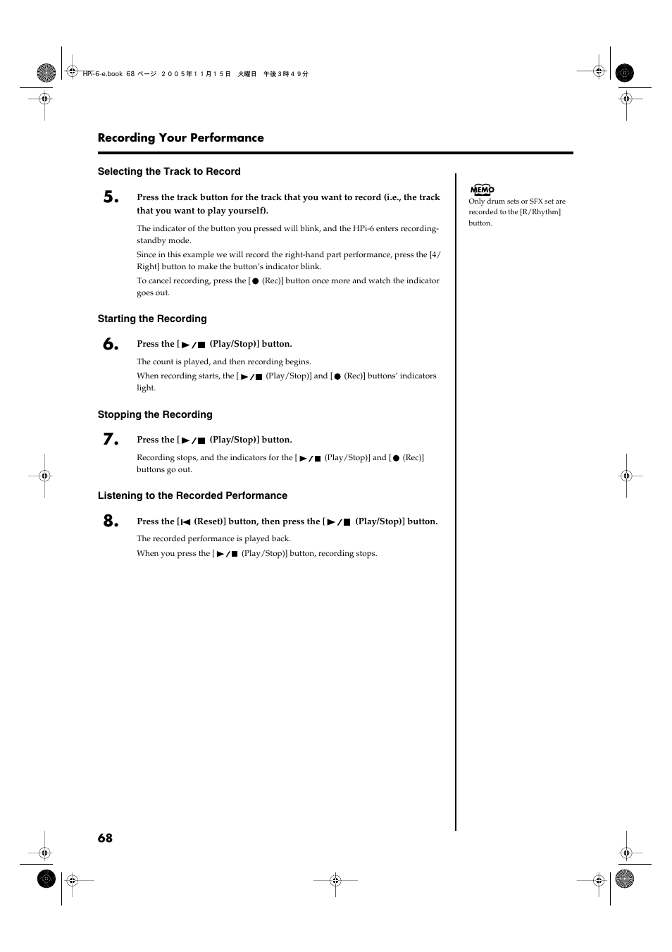 Roland HPi-6 User Manual | Page 68 / 124