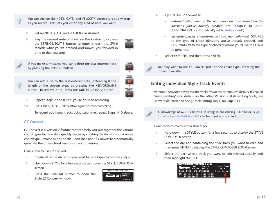 Editing individual style track events | Roland GW-8 ReleaseNote 2 User Manual | Page 13 / 32