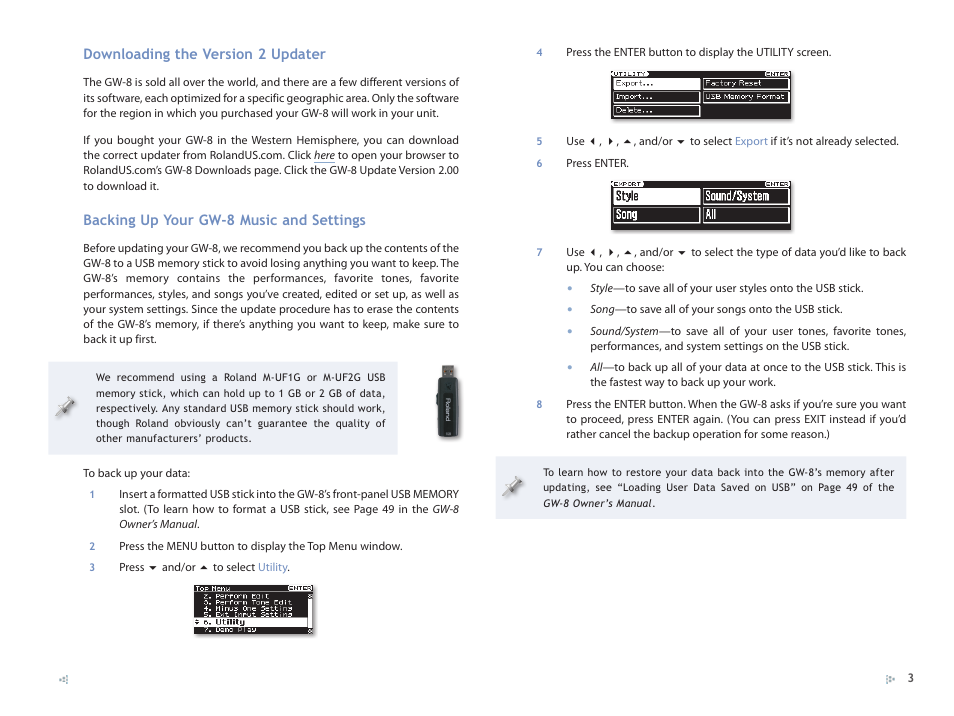 Roland GW-8 ReleaseNote 2 User Manual | Page 3 / 32