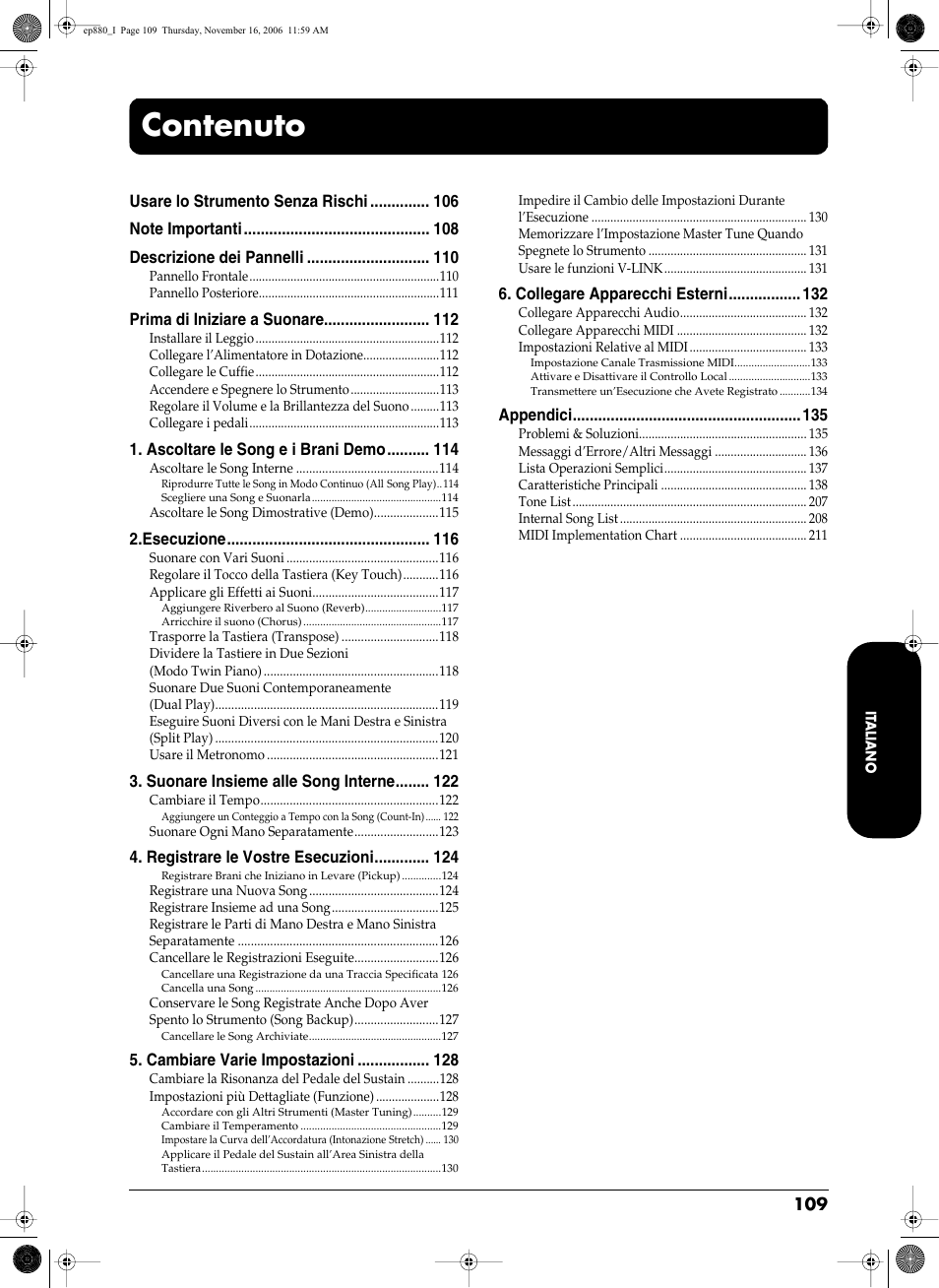 Contenuto | Roland EP-880 User Manual | Page 109 / 216