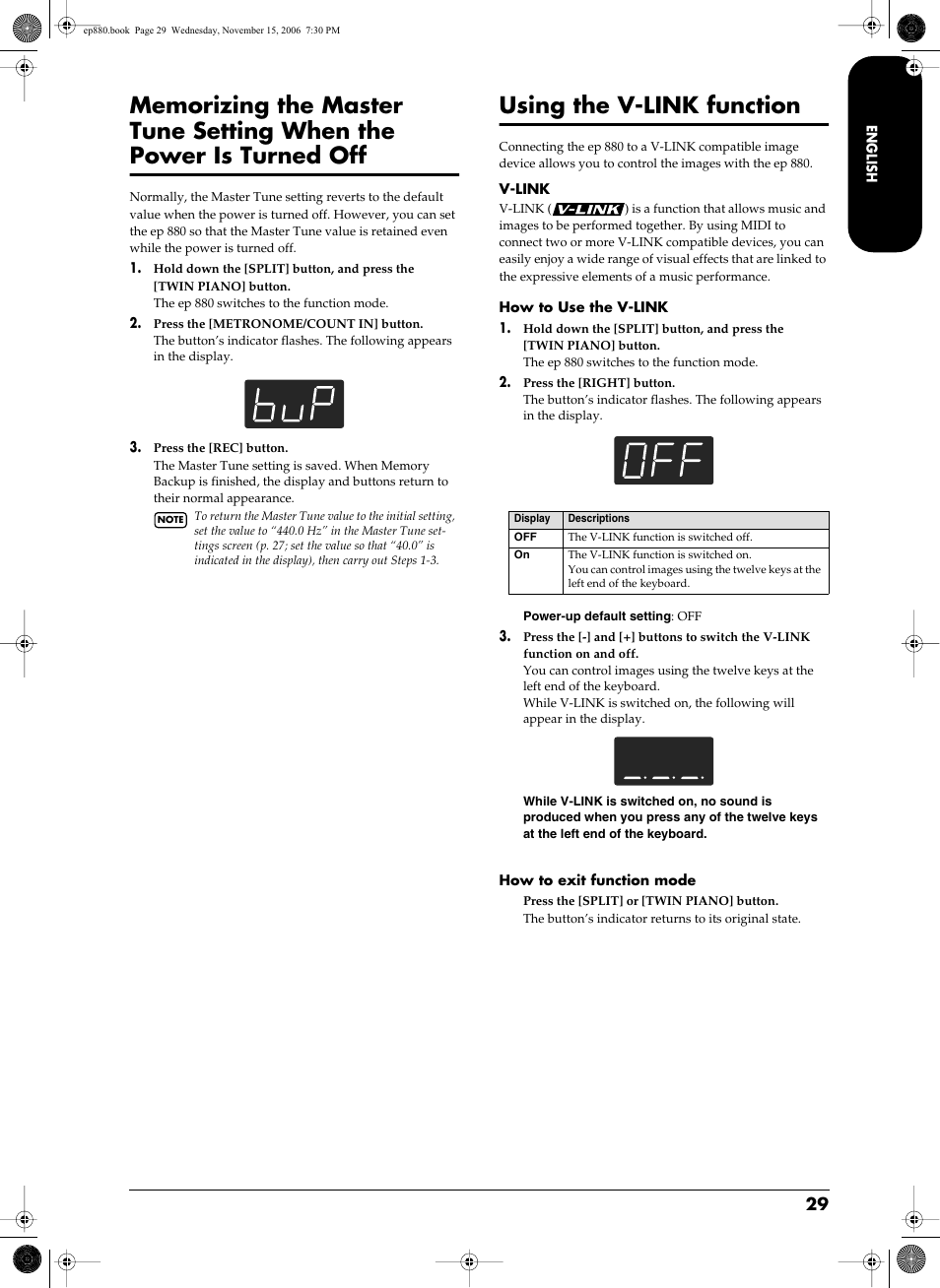 P. 29, Using the v-link function | Roland EP-880 User Manual | Page 29 / 216