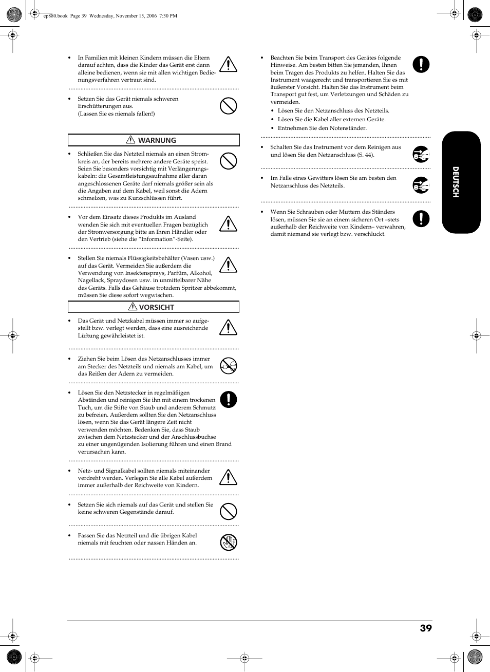 Roland EP-880 User Manual | Page 39 / 216