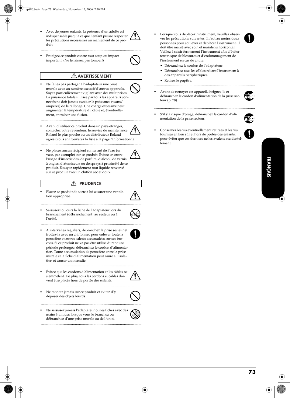 Roland EP-880 User Manual | Page 73 / 216