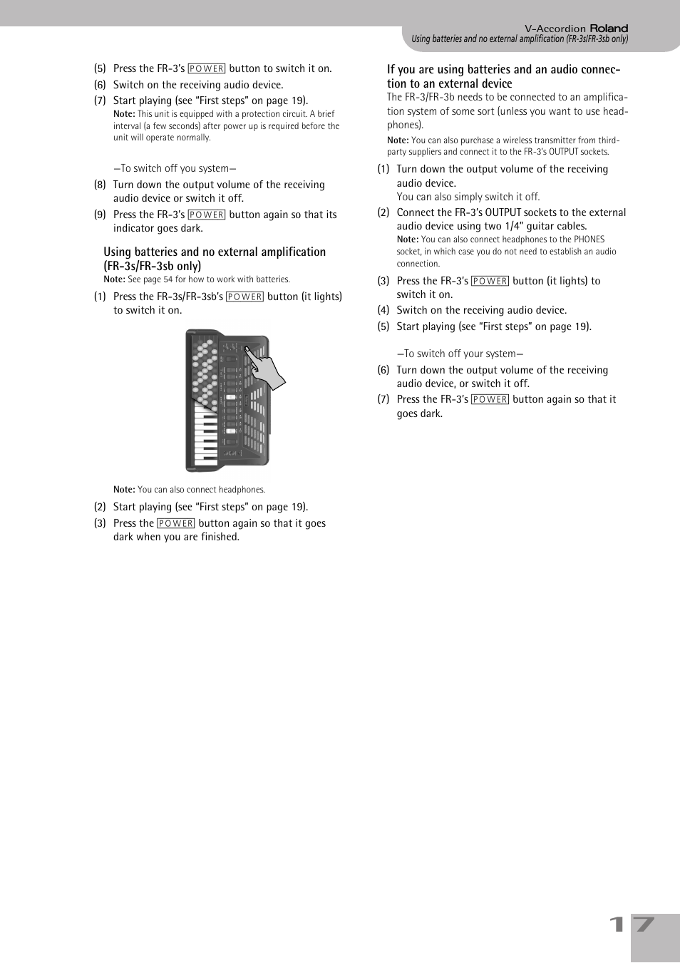 Roland FR-3sb User Manual | Page 17 / 66