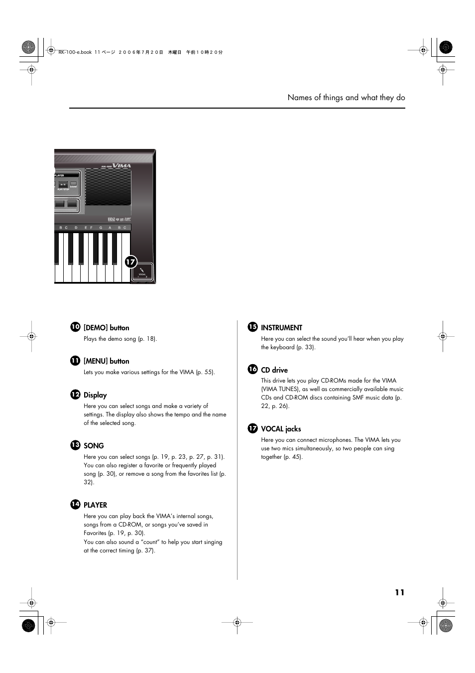 Roland VIMA RK-100 User Manual | Page 11 / 76