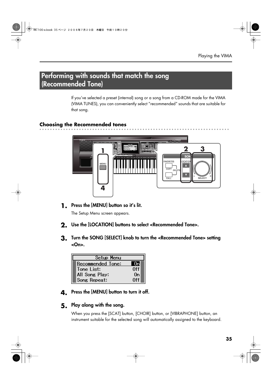 Roland VIMA RK-100 User Manual | Page 35 / 76