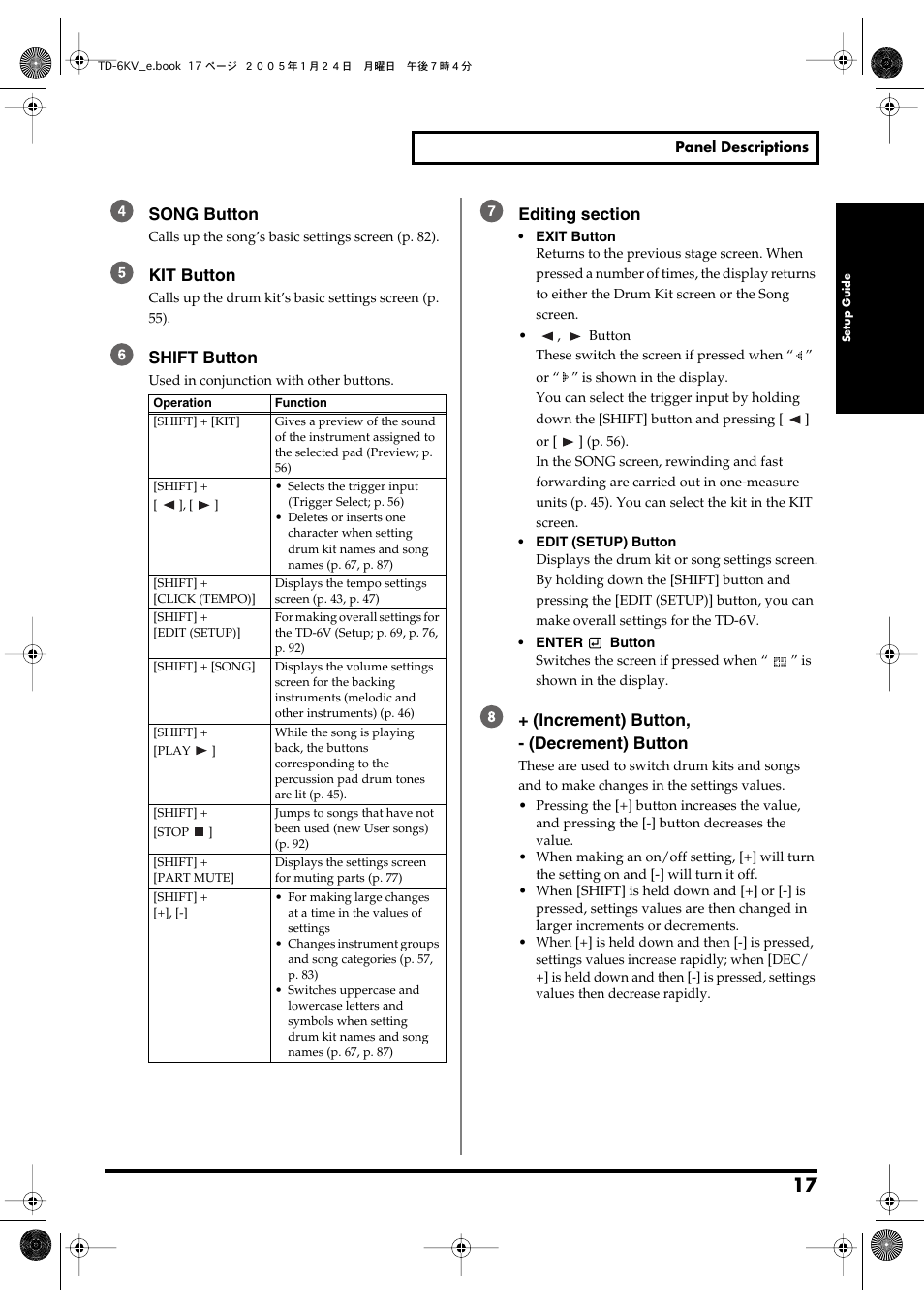 Roland TD-6V User Manual | Page 17 / 148