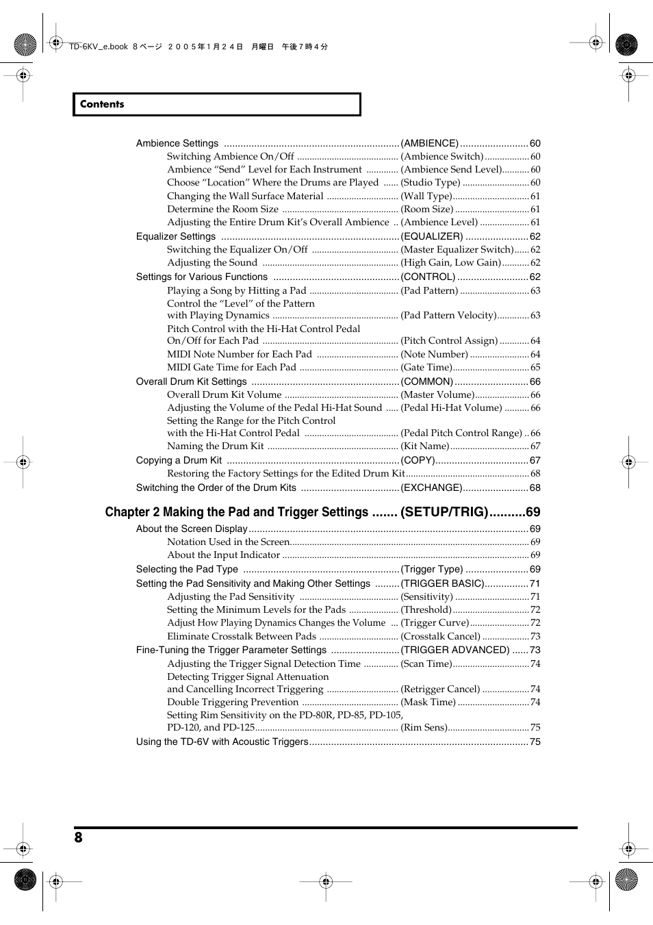 Roland TD-6V User Manual | Page 8 / 148