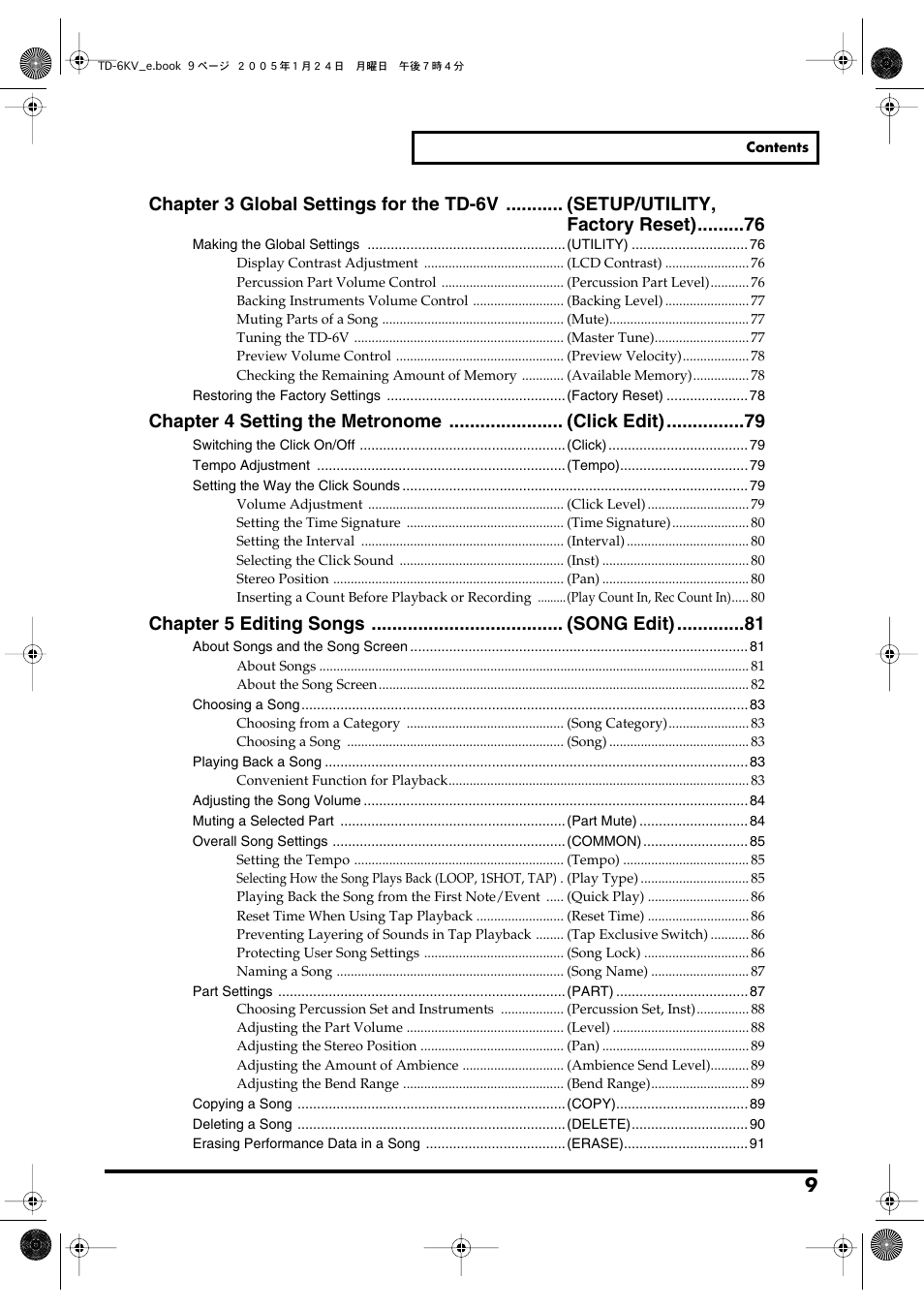 Roland TD-6V User Manual | Page 9 / 148