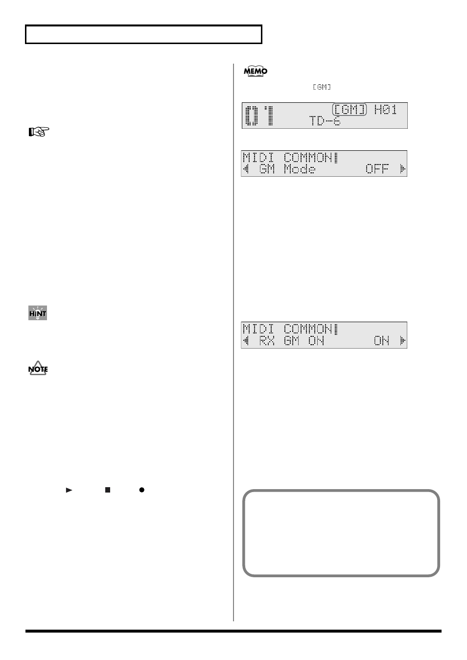 Switch to the gm (general midi) mode (gm mode), As a sound module along, When using the td-6 as a gm sound module (p. 100 | This setting cannot be made in gm mode (p. 100), Sequencer cannot be used in gm mode (p. 100) | Roland TD-6 User Manual | Page 100 / 160