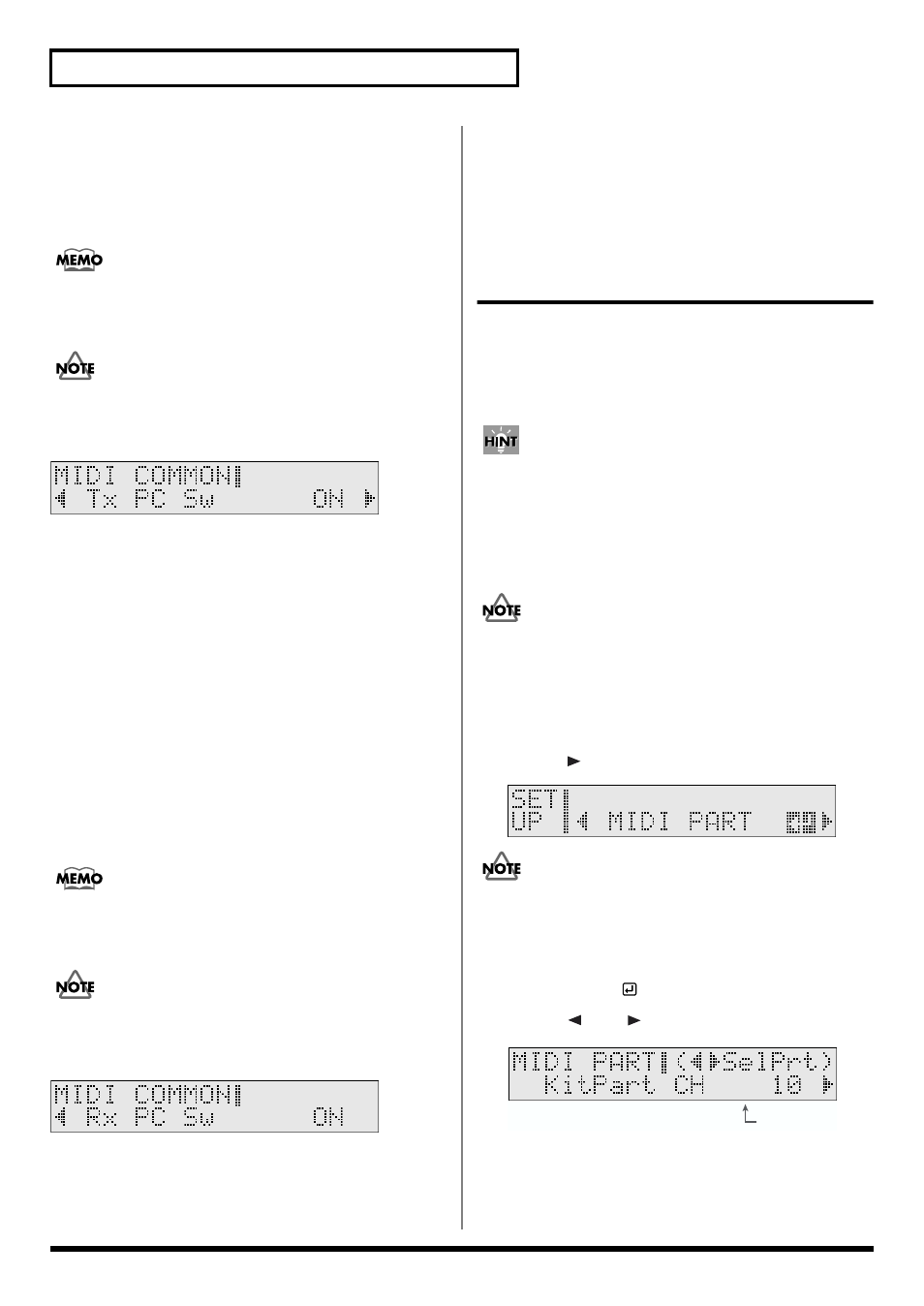 Midi channel settings for a part (midi part), Setting the td-6 so that program changes, Setup/midi part part ch; p. 102) | Roland TD-6 User Manual | Page 102 / 160