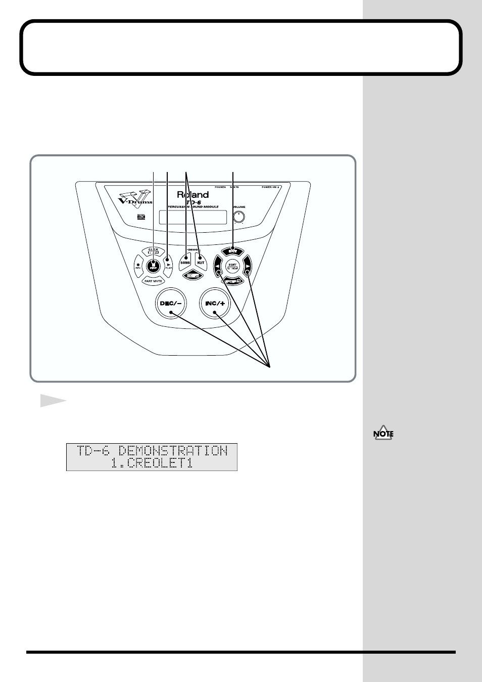 Listening to the demo songs | Roland TD-6 User Manual | Page 28 / 160