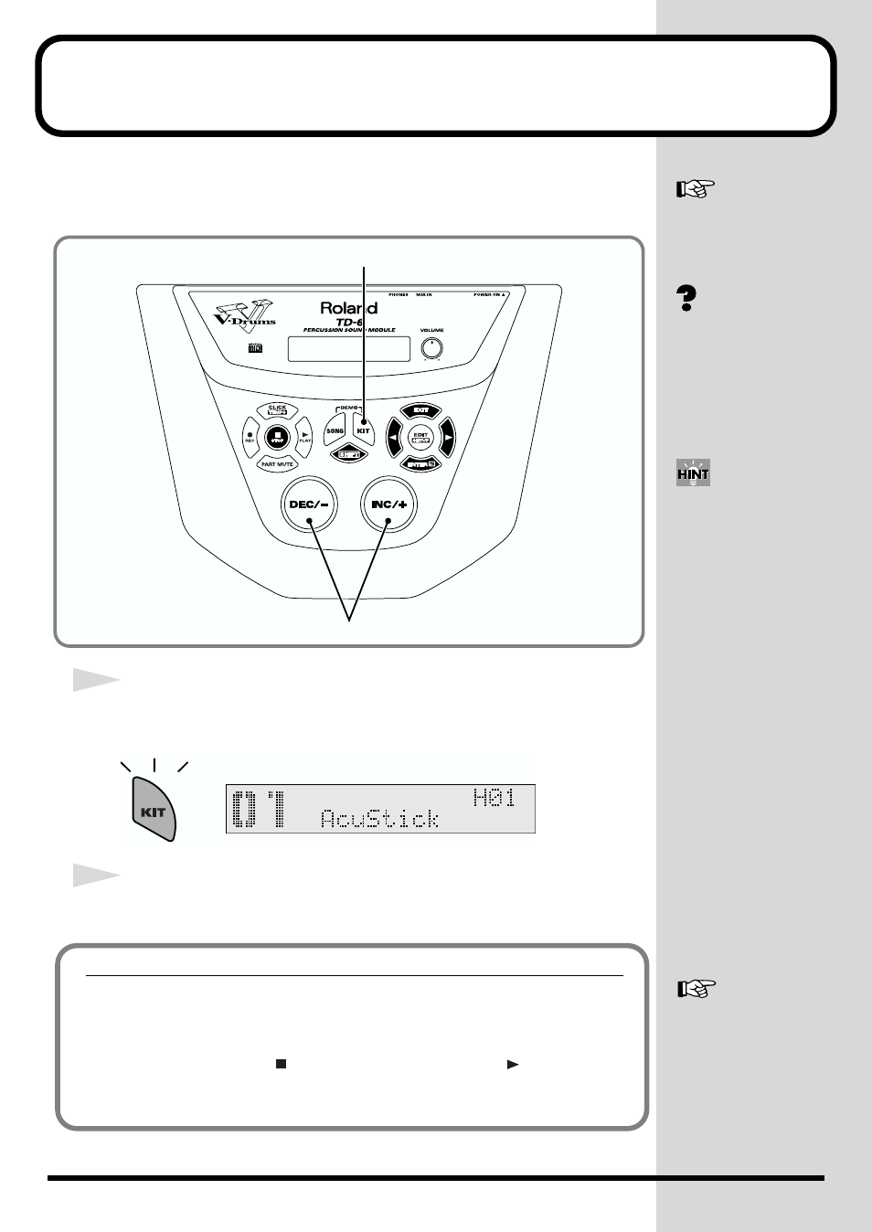 Choosing a drum kit | Roland TD-6 User Manual | Page 42 / 160