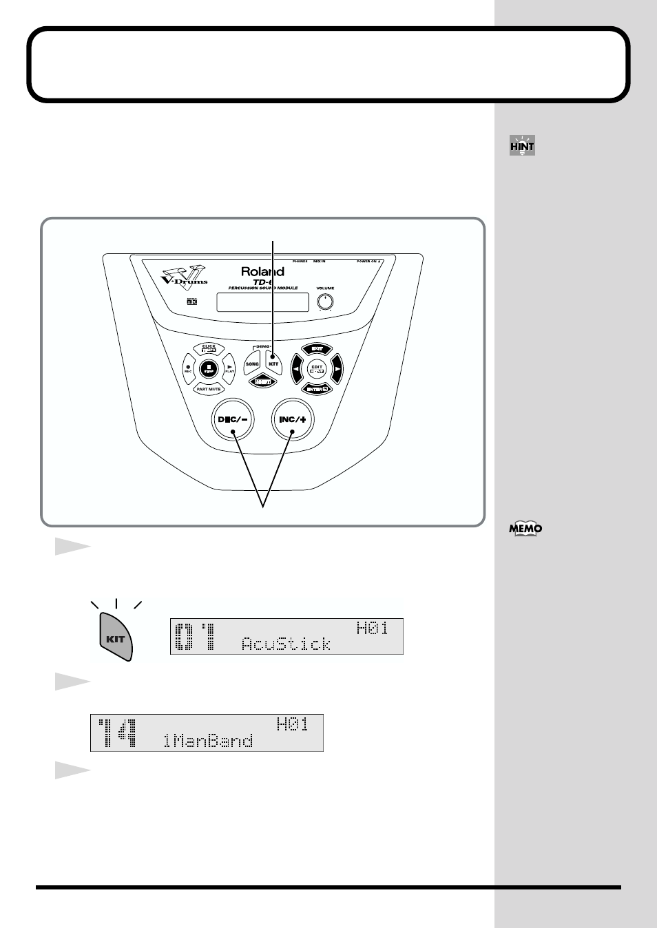 Using the pads to play songs | Roland TD-6 User Manual | Page 52 / 160