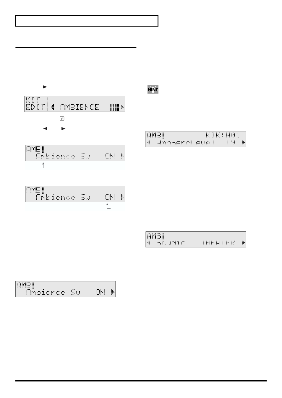 Ambience settings (ambience), Switching ambience on/off (ambience switch) | Roland TD-6 User Manual | Page 62 / 160