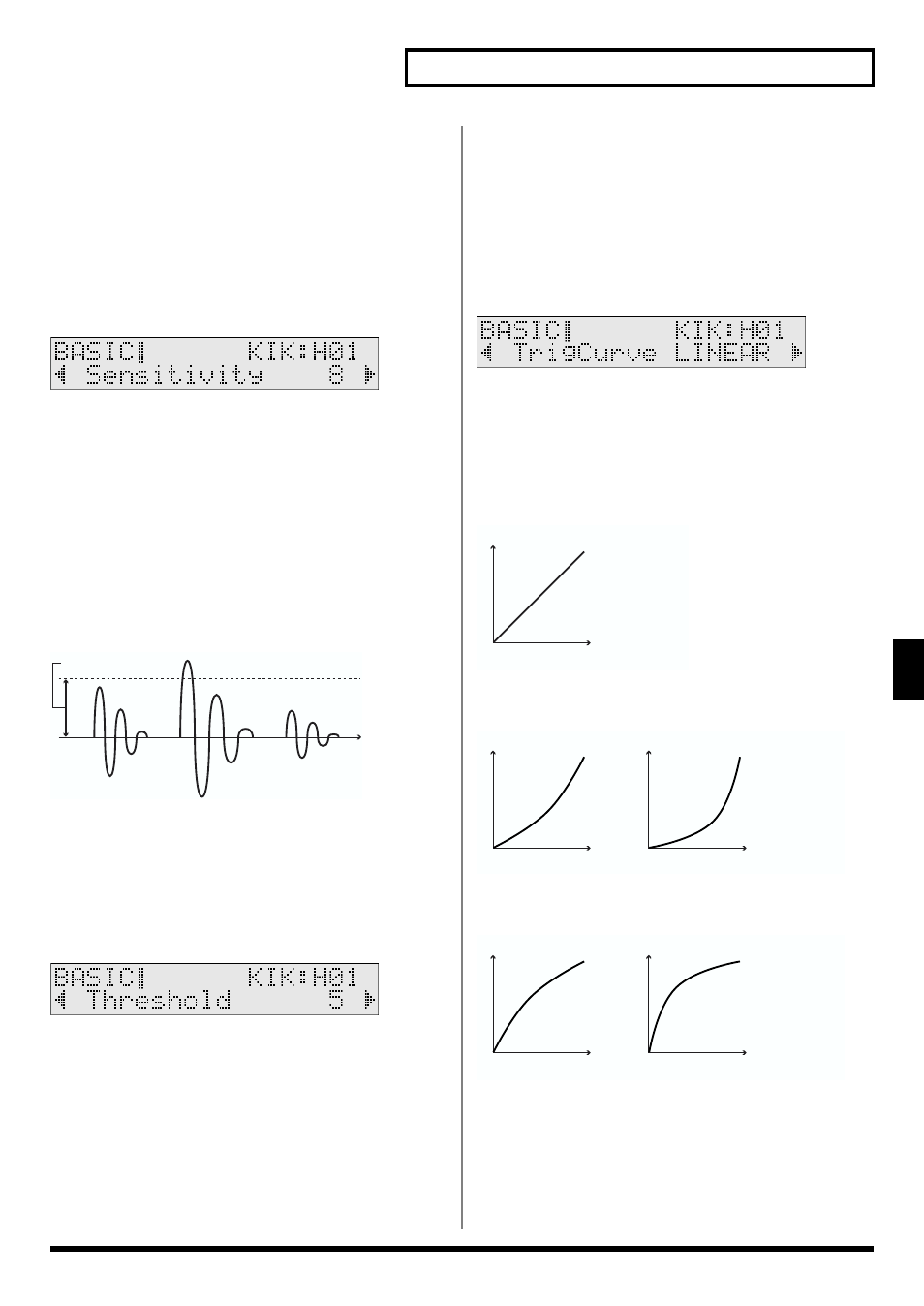 Adjusting the pad sensitivity (sensitivity) | Roland TD-6 User Manual | Page 73 / 160