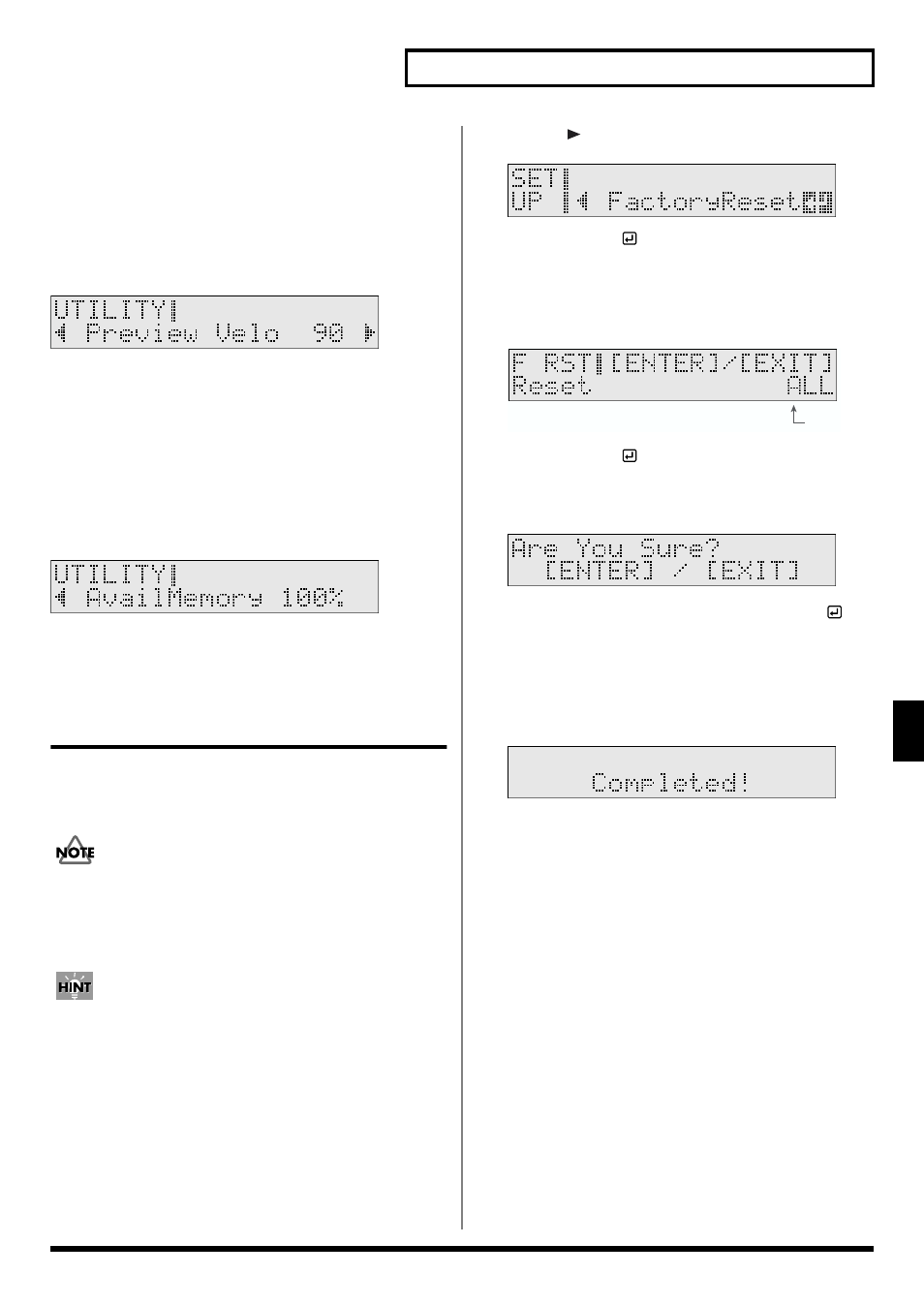 Preview volume control (preview velocity), Restoring the factory settings (factory reset) | Roland TD-6 User Manual | Page 79 / 160