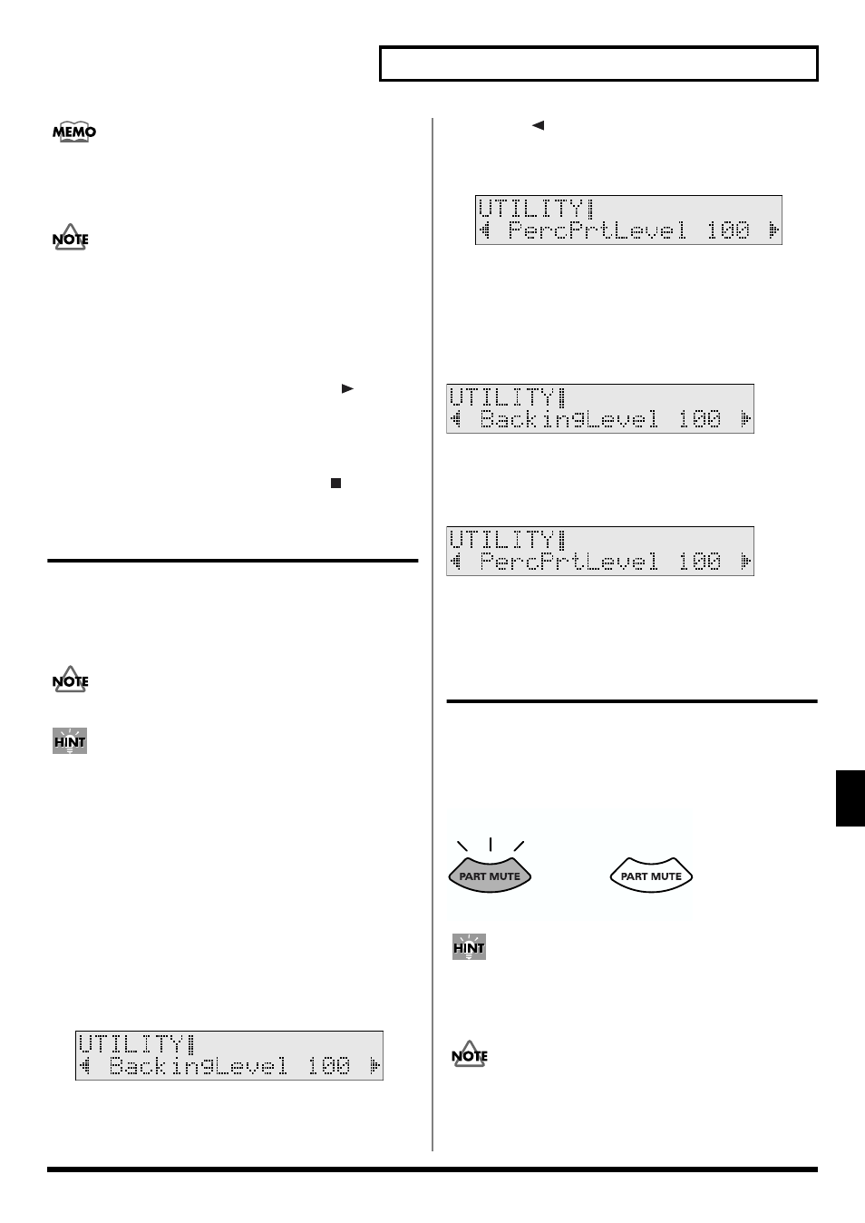 Adjusting the song volume, Muting a selected part (part mute) | Roland TD-6 User Manual | Page 85 / 160