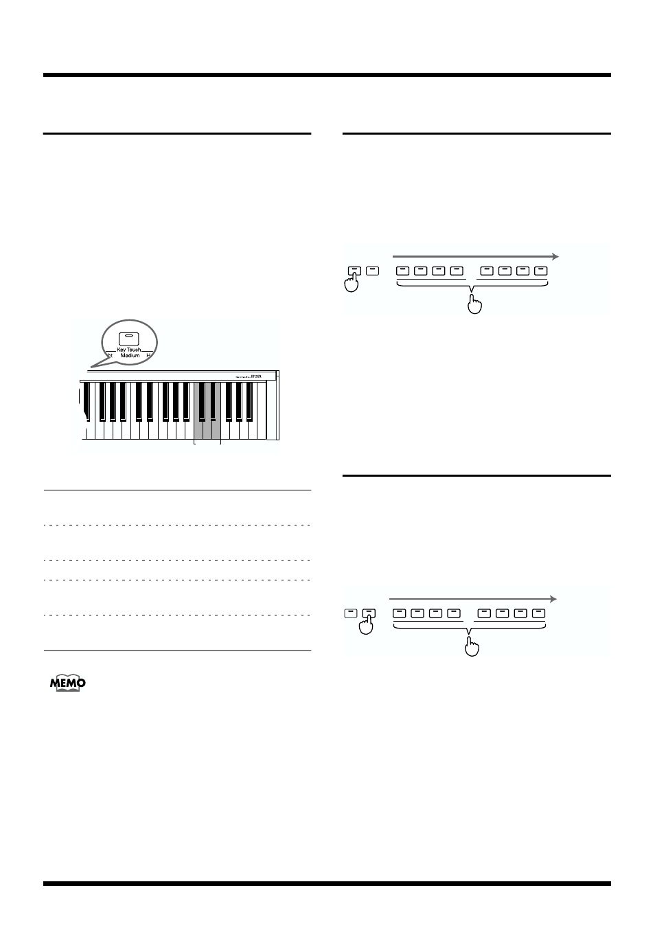 Changing the volume balance in dual play, Changing the depth of the reverb, Checking the depth of the reverb effect | Changing the depth of the chorus, Checking the depth of the chorus effect, Convenient functions, Press and hold the [reverb] button, Press and hold the [chorus] button | Roland HP 237R User Manual | Page 27 / 44