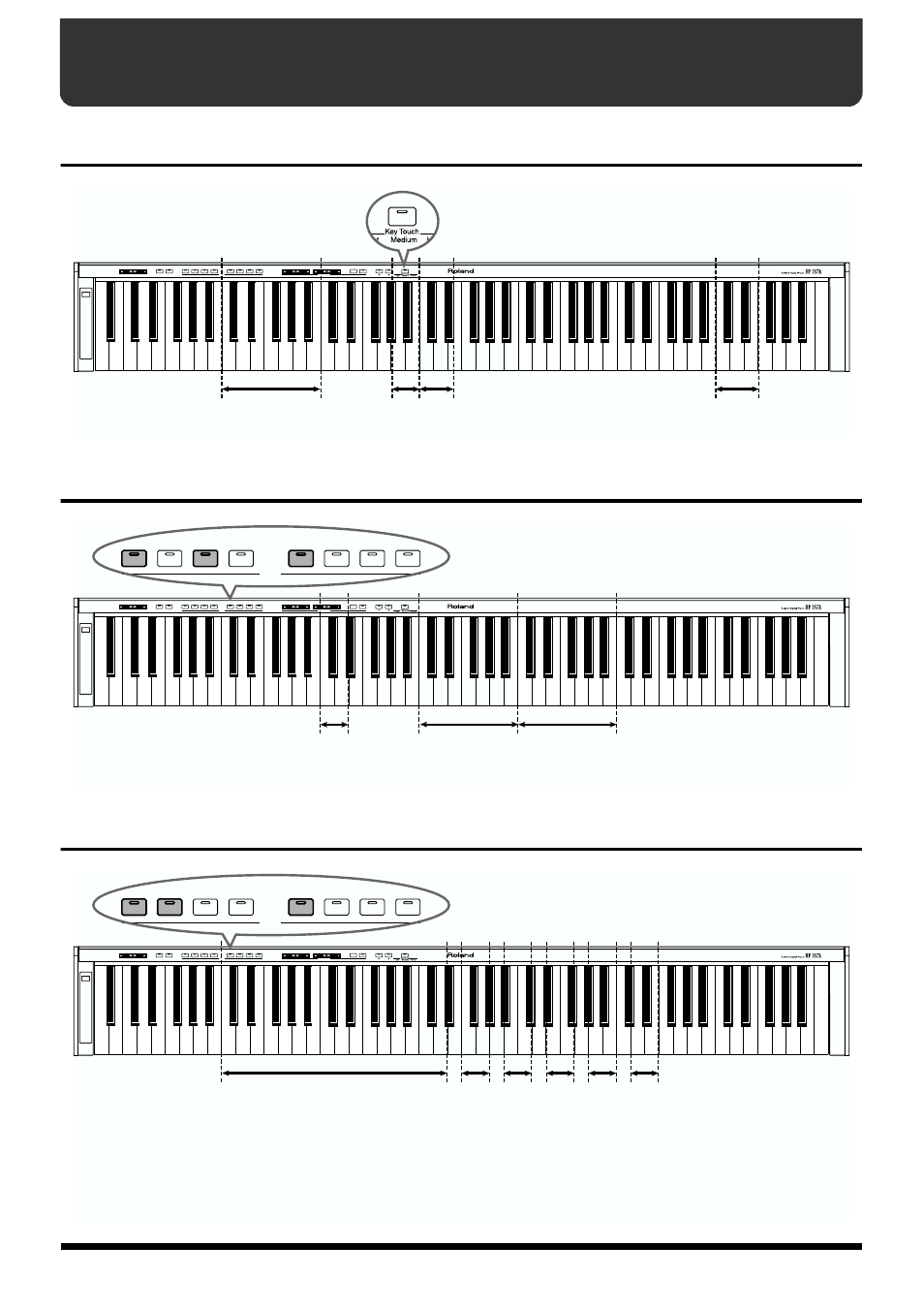 Functions assigned to the keyboard, Convenient functions, Functions for temperament | Functions for midi, P. 38), Convenient functions functions for temperament | Roland HP 237R User Manual | Page 38 / 44