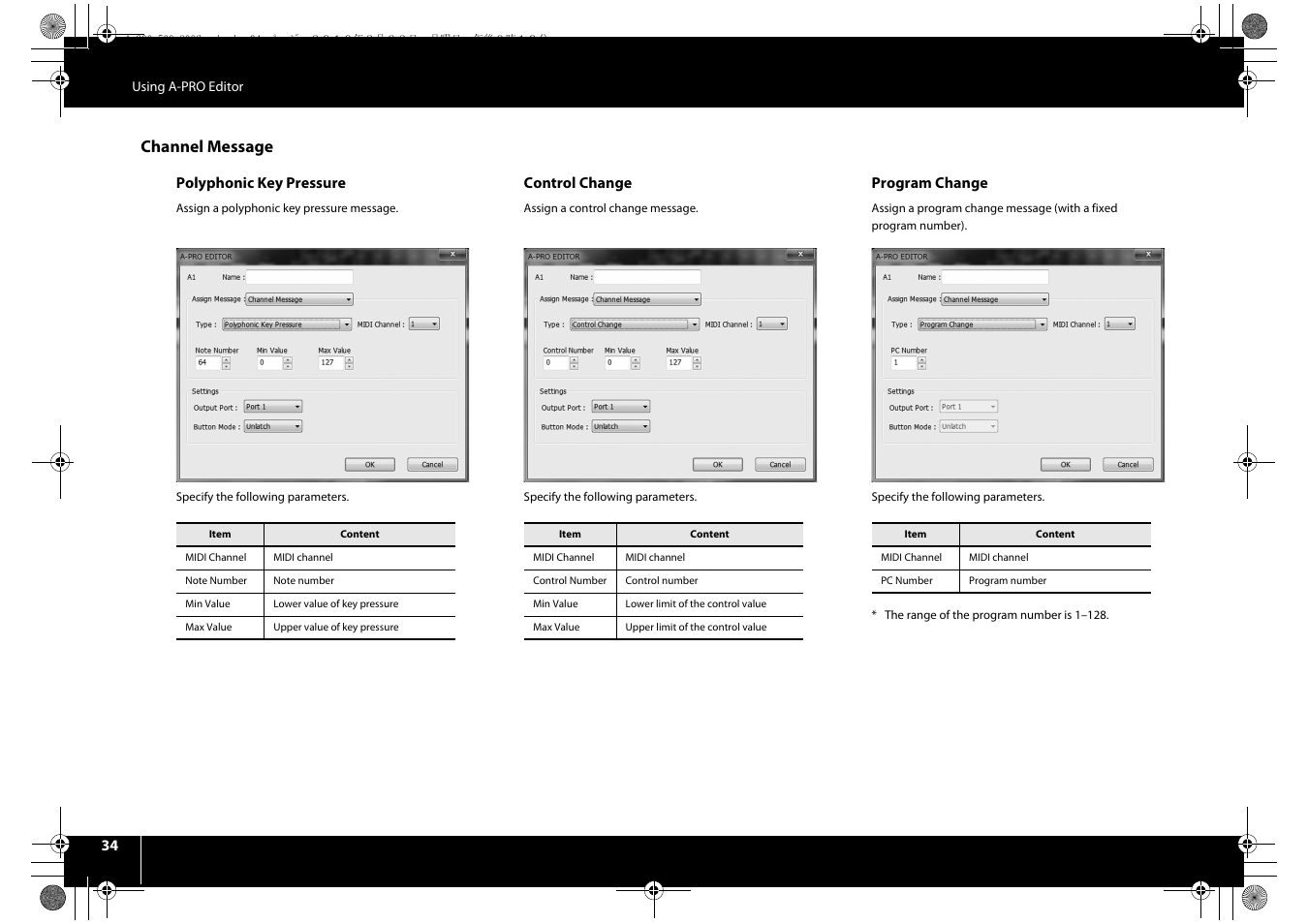 Channel message | Roland cakewalk A-800PRO User Manual | Page 34 / 92