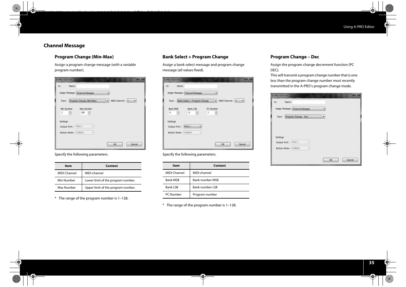 Channel message | Roland cakewalk A-800PRO User Manual | Page 35 / 92