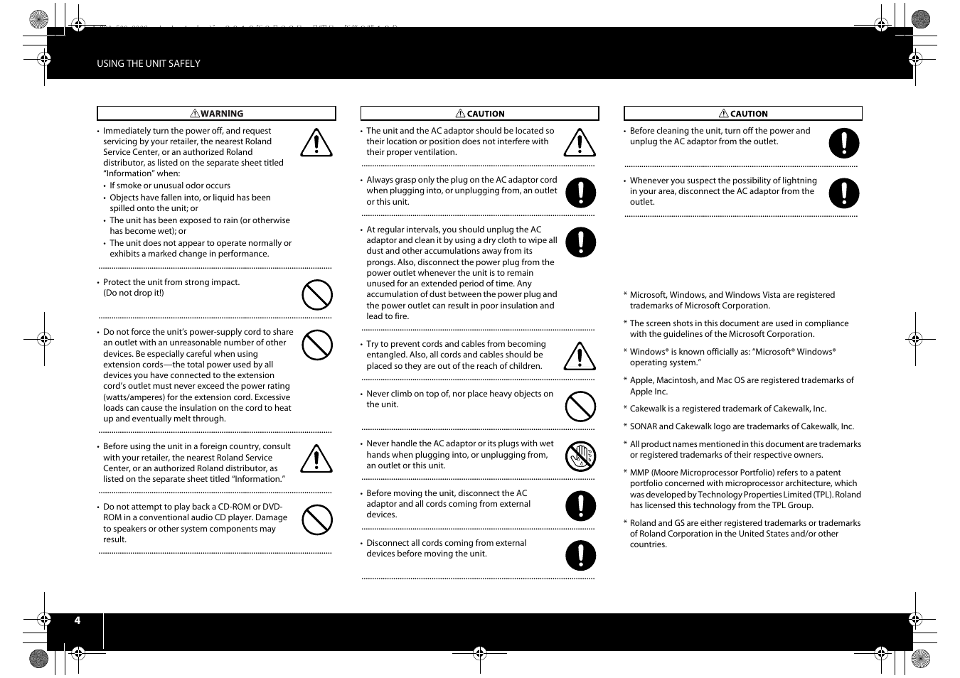 Roland cakewalk A-800PRO User Manual | Page 4 / 92