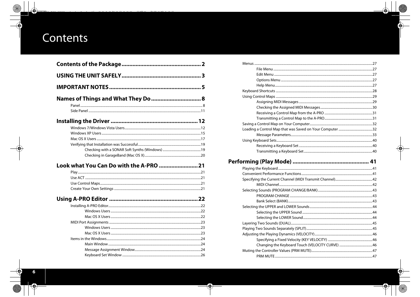 Roland cakewalk A-800PRO User Manual | Page 6 / 92