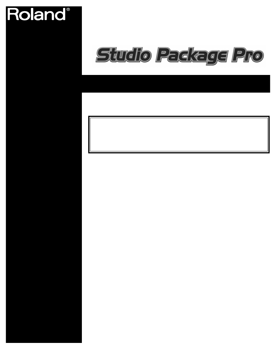 Roland Studio Package Pro User Manual | 36 pages